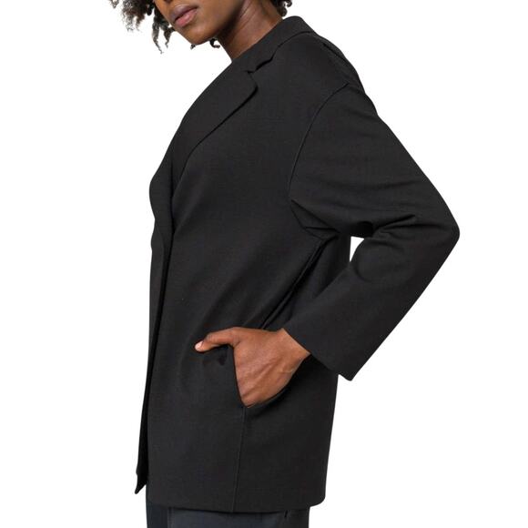 Zara Oversized Black Blazer Jacket XS/S/M Hidden Button Slash Pocket Lightweight - Picture 1 of 13